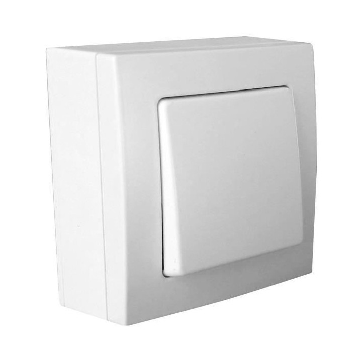 Interrupteur ZENITECH Poussoir saillie borne auto Bel'Vue - Blanc