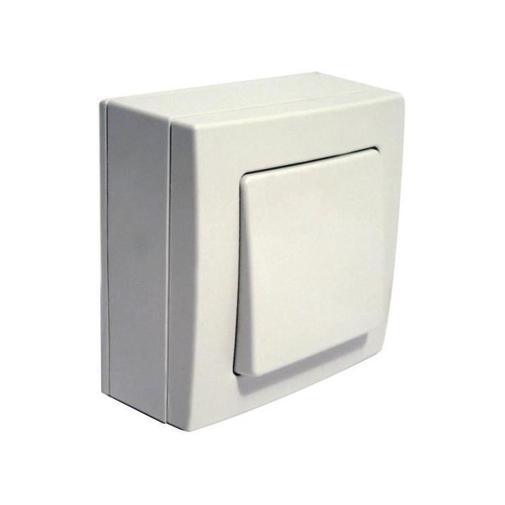 Interrupteur ZENITECH Poussoir saillie borne auto Bel'Vue - Blanc