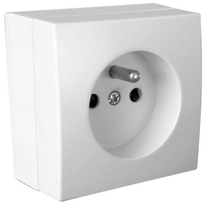Prise ZENITECH 2P+T 16A saillie Bel'Vue - Blanc