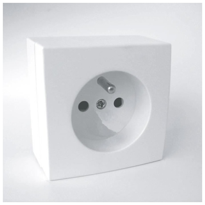 Prise ZENITECH 2P+T 16A saillie Bel'Vue - Blanc