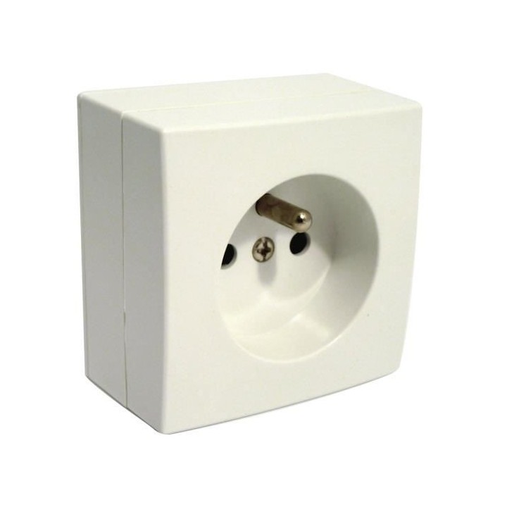 Prise ZENITECH 2P+T 16A saillie Bel'Vue - Blanc
