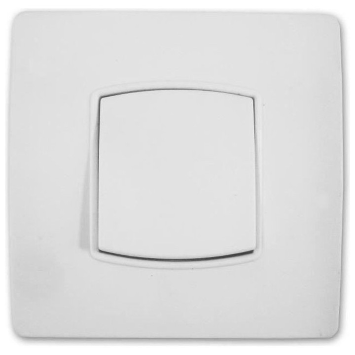interrupteur ZENITECH avec bouton poussoir vis + griffes Diwone - Blan