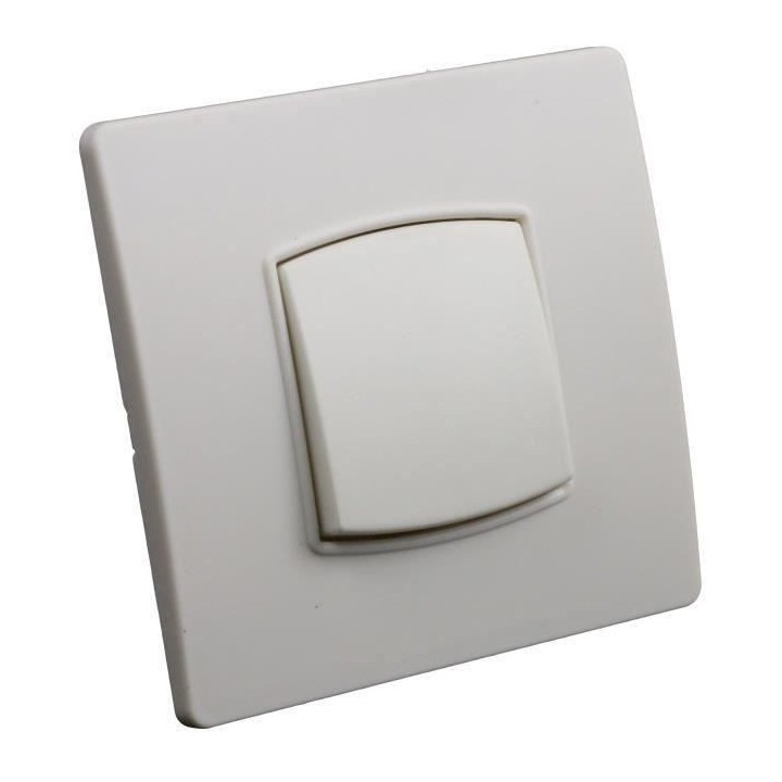 interrupteur ZENITECH avec bouton poussoir vis + griffes Diwone - Blan