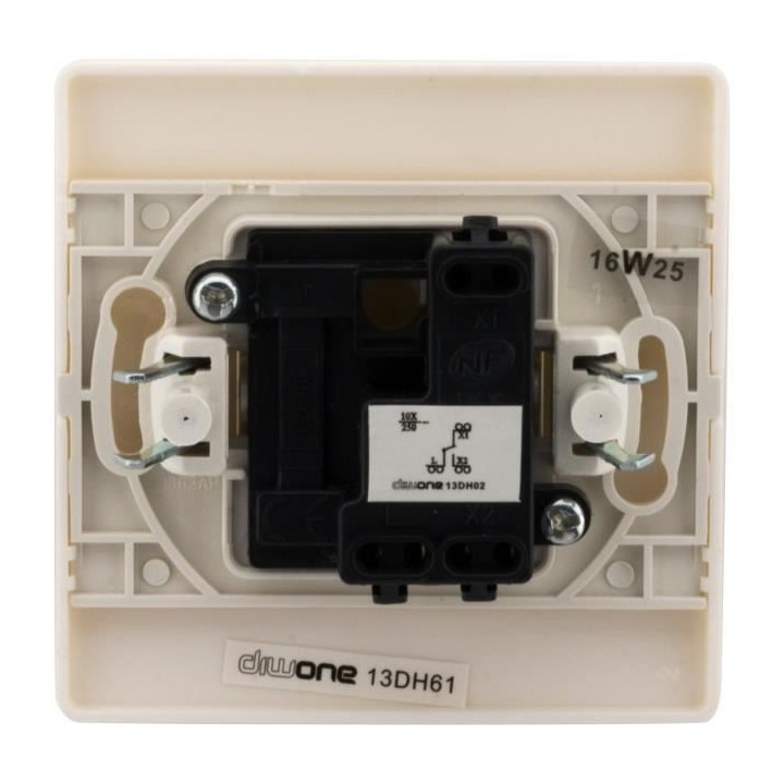 interrupteur ZENITECH avec bouton poussoir vis + griffes Diwone - Blan