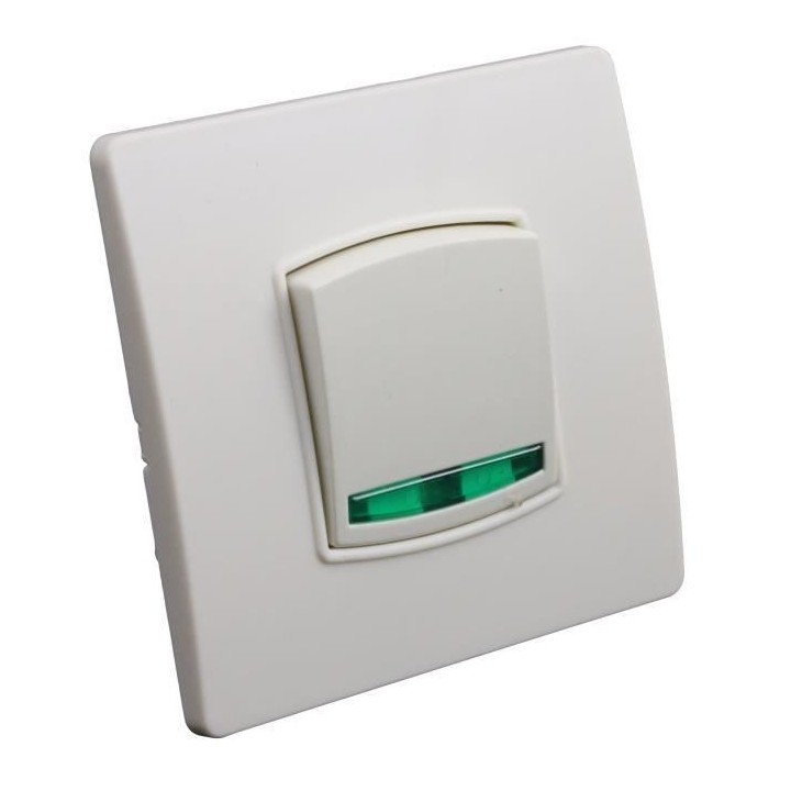 Interrupteur ZENITECH avec bouton poussoir voyant vis + griffes Diwone