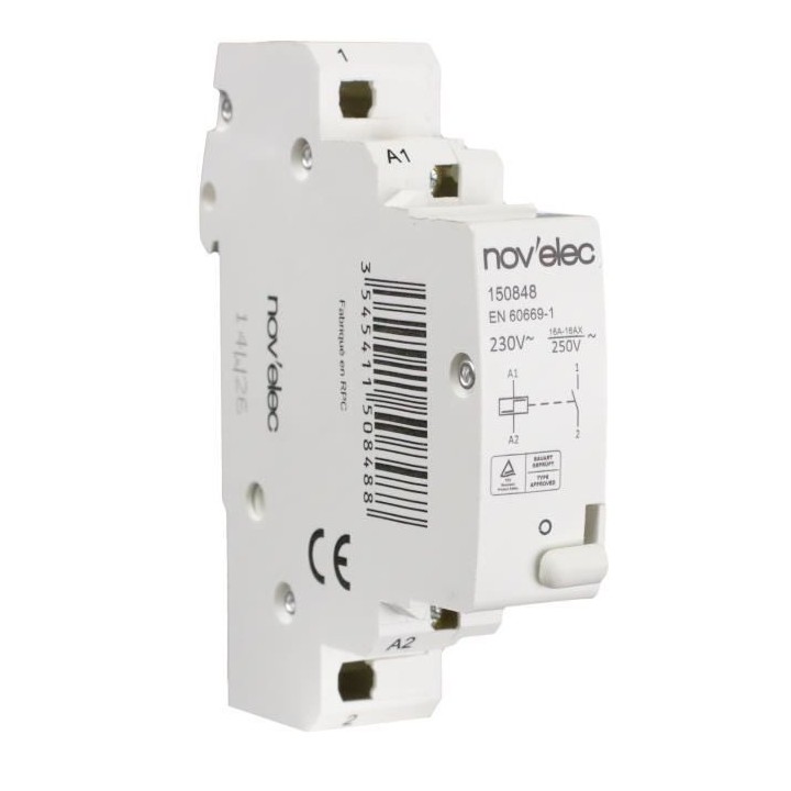 Télérupteur ZENITECH 16A pour tableau électrique