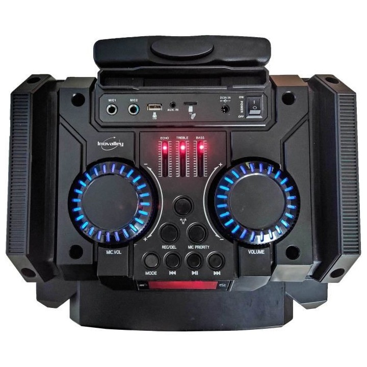 INOVALLEY MS01XXL Enceinte Nomade Karaoke Trolley - bluetooth - 800W