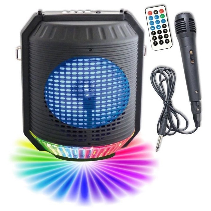 INOVALLEY HP74BTH - Enceinte lumineuse karaoké Bluetooth 20W - Lumier