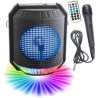 INOVALLEY HP74BTH - Enceinte lumineuse karaoké Bluetooth 20W - Lumiere LED multicolore - Port USB, Radio FM, Entrée micro, Aux