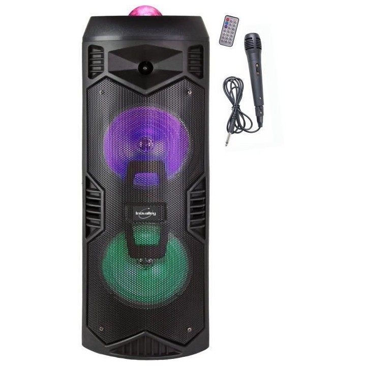 INOVALLEY KA112BOWL - Enceinte lumineuse Bluetooth 400W - Fonction Kar