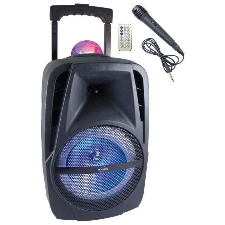INOVALLEY KA116BOWL - Enceinte lumineuse Bluetooth 450W - Fonction Kar