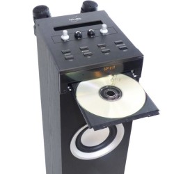 Inovalley HP49CD - Tour de son Bluetooth - Lecteur CD et fonction Karaoké - 100W - Radio FM - Port USB - Entrée aux-in - Noir