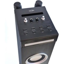 Inovalley HP49CD - Tour de son Bluetooth - Lecteur CD et fonction Karaoké - 100W - Radio FM - Port USB - Entrée aux-in - Noir