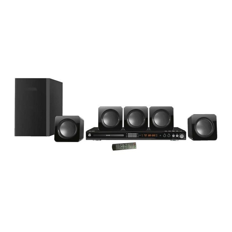 INOVALLEY BS 5.1 - DVD - Ensemble Home Cinéma et Caisson de Basse filaire 5.1 - Bluetooth - Lecteur DVD - 5x40W + 1x100W - HDMI