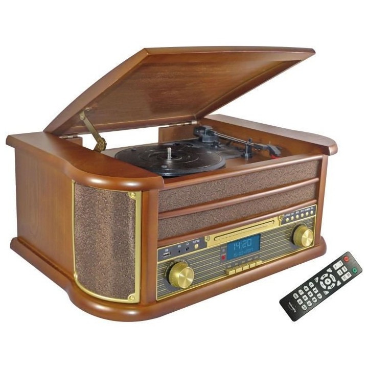 INOVALLEY RETRO29E-N Chaîne Hifi vinyle style rétro - Bluetooth 5.0