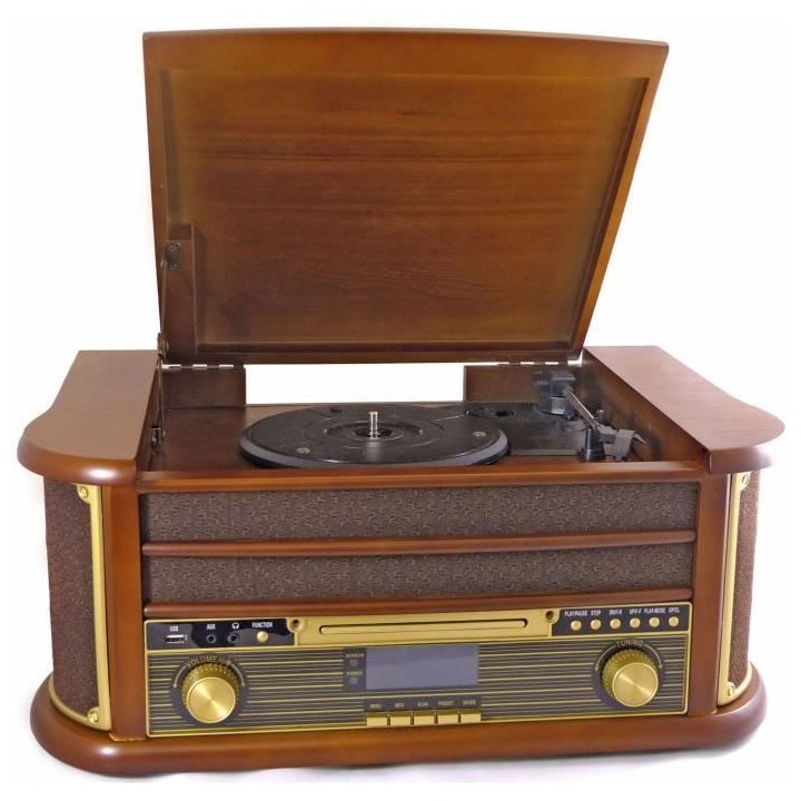 INOVALLEY RETRO29E-N Chaîne Hifi vinyle style rétro - Bluetooth 5.0