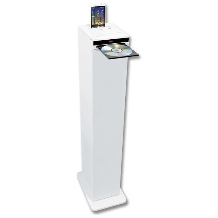 INOVALLEY HP32-CD-W Tour de son Bluetooth - Lecteur CD - Blanc
