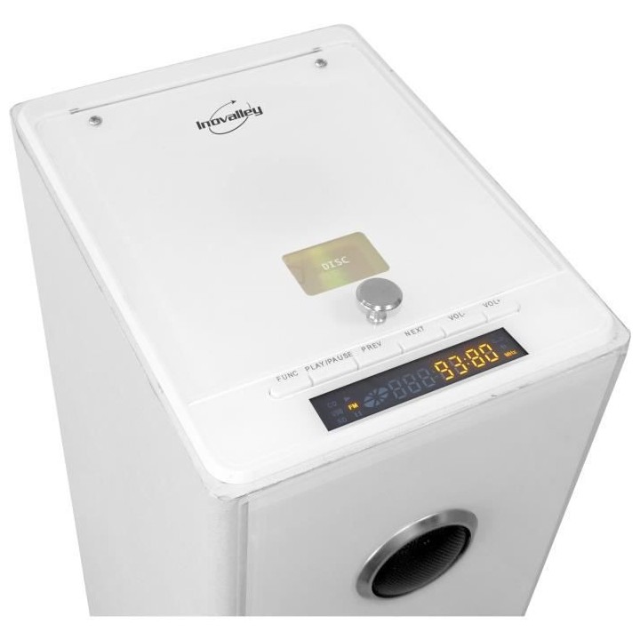 INOVALLEY HP33-CD Tour de son Bluetooth - Lecteur CD - Blanc
