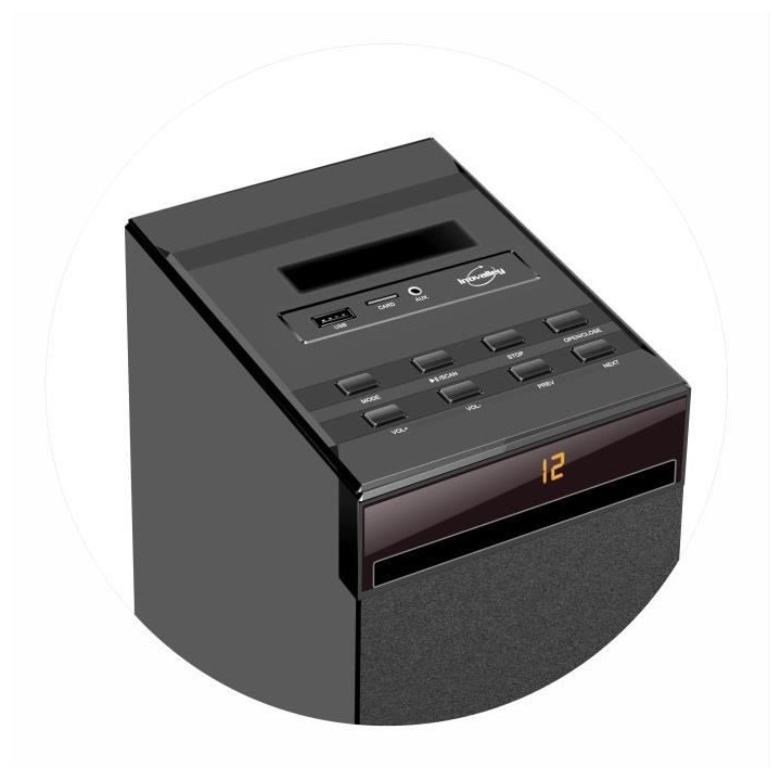 INOVALLEY HP32CD - Tour de son Bluetooth, Lecteur CD, USB - Noir