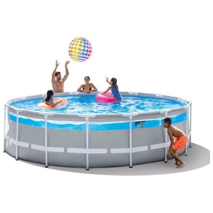Kit Piscine hors sol tubulaire INTEX - Prism Clear Window - 488 x 122