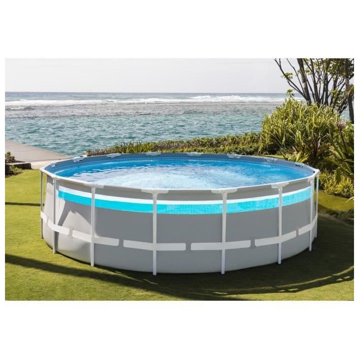 Kit Piscine hors sol tubulaire INTEX - Prism Clear Window - 488 x 122