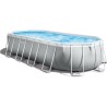 Kit Piscine hors sol tubulaire INTEX - Prism frame - 610 x 305 x 122 cm - Ovale (Livrée avec une bâche, échelle, tapis de sol