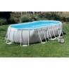 Kit Piscine hors sol tubulaire INTEX - Prism frame - 610 x 305 x 122 cm - Ovale (Livrée avec une bâche, échelle, tapis de sol