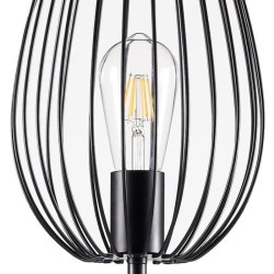 MADDY Lampadaire en métal - Ø 22 x H 160 cm - Noir - Ampoule LED Décorative fournie