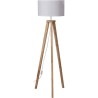 Lampadaire Carlo Abat-jour tissu Pieds 100% bois L 40 x l 40 x H 156 cm INTERNATIONAL DESIGN