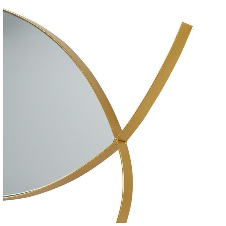 Miroir en forme de Poisson - 39,6 x 18,5 x 1,6 cm - Jaune doré