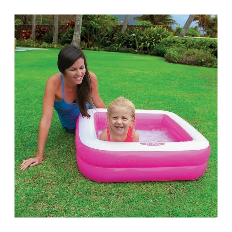 INTEX Piscine gonflable enfant / bébé pataugeoire Carree 85 x 85 x 23 cm (couleur aléatoire)