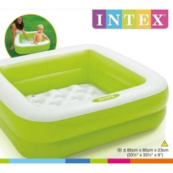 INTEX Piscine gonflable enfant / bébé pataugeoire Carree 85 x 85 x 23 cm (couleur aléatoire)