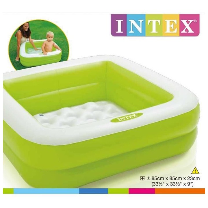 INTEX Piscine gonflable enfant / bébé pataugeoire Carree 85 x 85 x 2