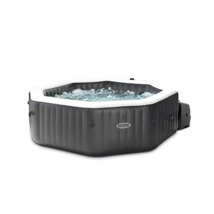 Spa gonflable INTEX - Carbone - 201 x 71 cm - 4 places - Carré
