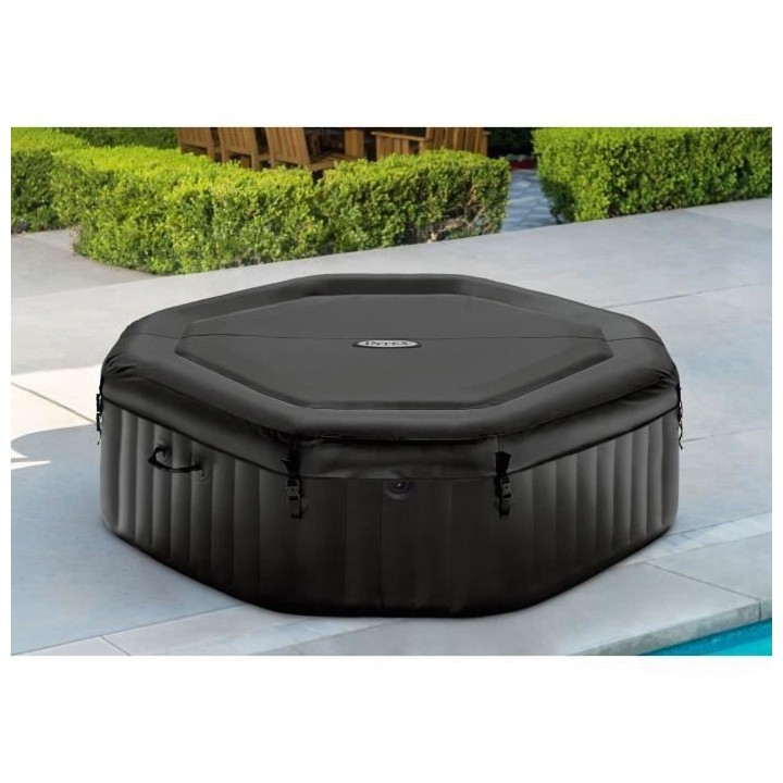 Spa gonflable INTEX - Carbone - 201 x 71 cm - 4 places - Carré