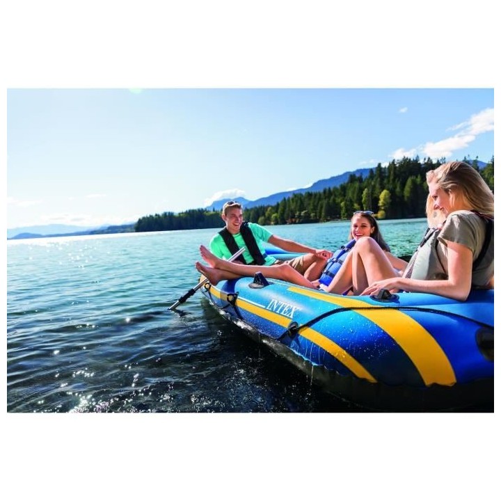 INTEX Set Bateau Challenger 3 - 3 personnes - Bleu