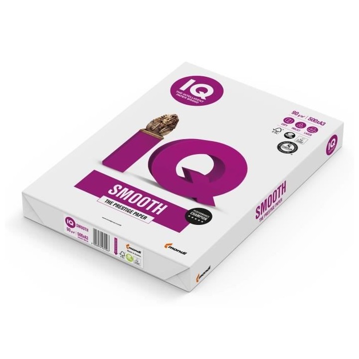 IQ SMOOTH Ramette papier extra blanc A3 - 500 feuilles - 90g/m²