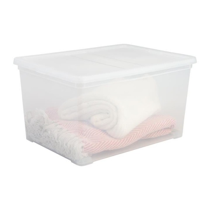 IRIS OHYAMA Set de 3 boîtes de rangement avec couvercle sur roulettes