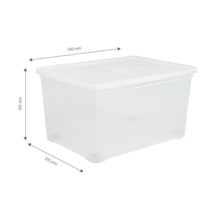 IRIS OHYAMA Set de 3 boîtes de rangement avec couvercle sur roulettes