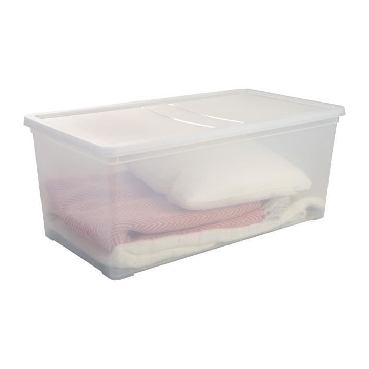 IRIS OHYAMA Set de 3 boîtes de rangement avec couvercle sur roulettes