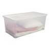 IRIS OHYAMA Set de 3 boîtes de rangement avec couvercle sur roulettes NCBR-70 - 3x 70 L - L71.5 x l39 x H30.5 cm - Transparent