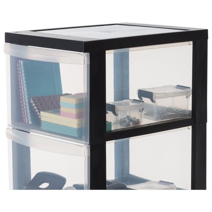 IRIS OHYAMA Armoire de rangement - 4 tiroirs de 15 L - Avec roues - Po