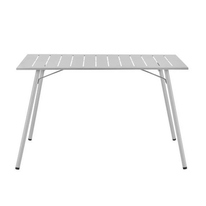 Table de jardin rectangulaire - 120 cm - Acier - Gris