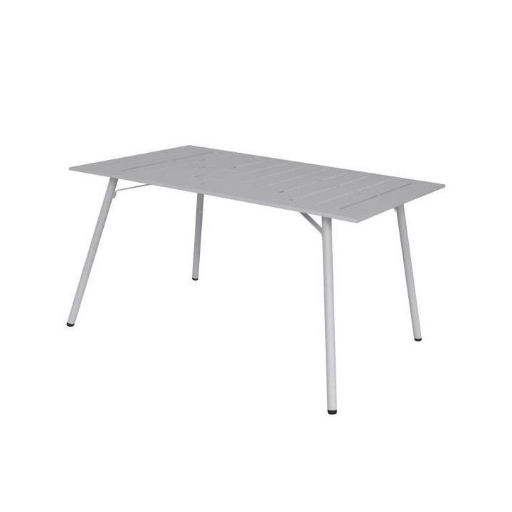 Table de jardin rectangulaire - 120 cm - Acier - Gris