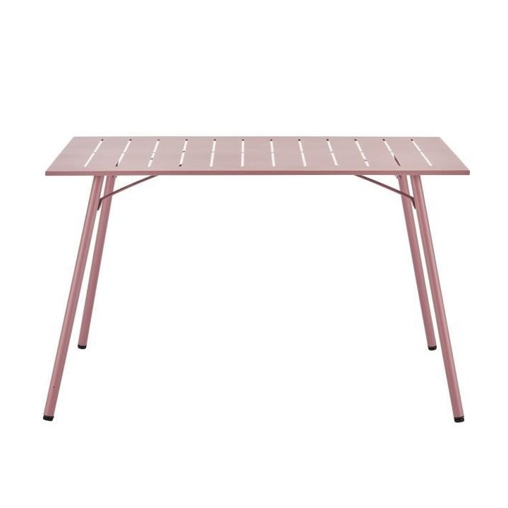 Table de jardin rectangulaire - 120 cm - Acier - Rose