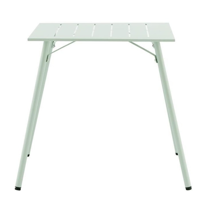 Table de jardin carré - Acier - L 70 x P 70 x H 73 cm - Vert céladon