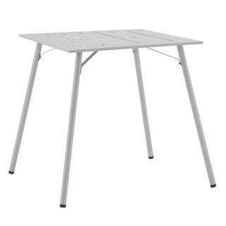 Table de jardin carré - Acier - L 70 x P 70 x H 73 cm - Gris