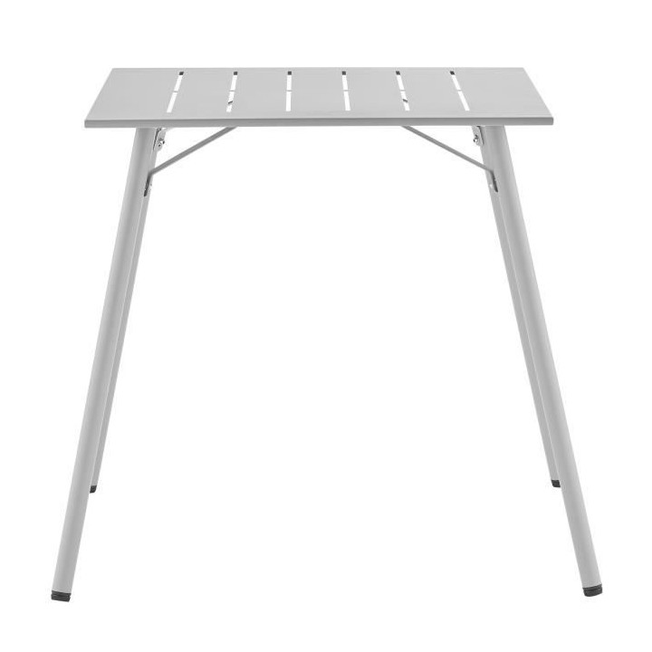 Table de jardin carré - Acier - L 70 x P 70 x H 73 cm - Gris