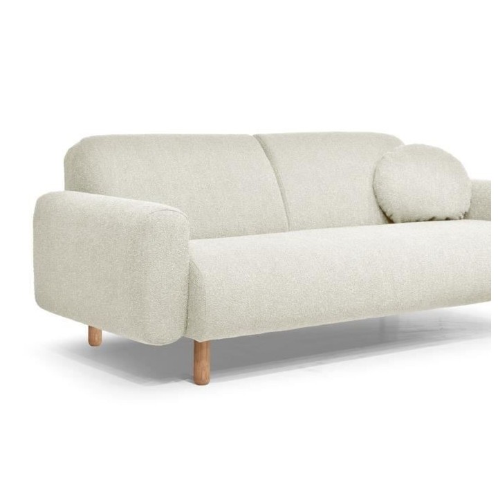 HEXAGONE - Canapé fixe 3 places - Blanc ivoire - 194 x 93 x 76cms - I