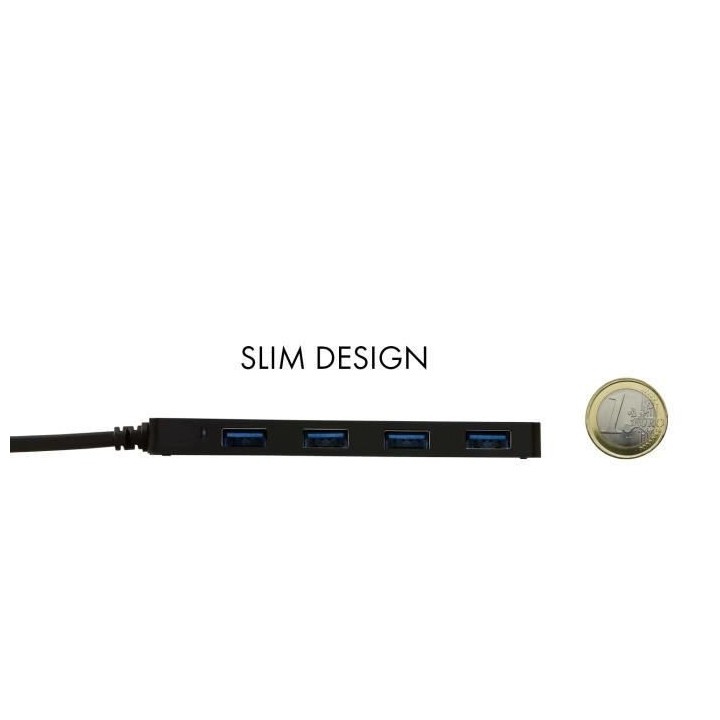USB-C HUB I-TEC avec 4 Ports USB 3.0 avec Câble Intégré 20cm